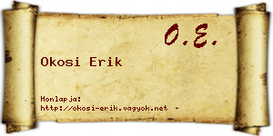 Okosi Erik névjegykártya